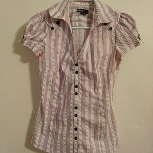3/$20 Stripe button up short sleeve collared shirt